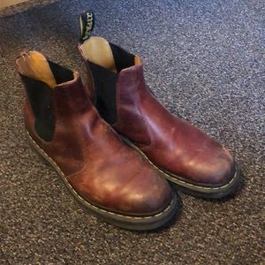 Dr Martens Red Chelsea boots light-moderate wear